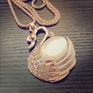 Rose Gold Swan Pendant